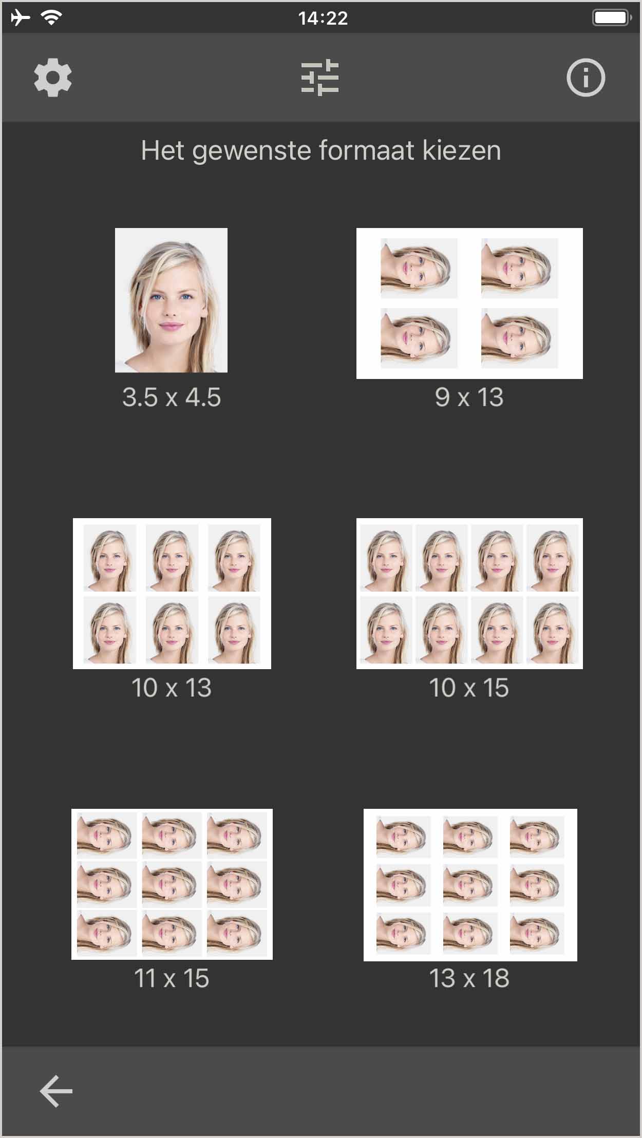 Meerdere pasfoto's in één fotoformaat. (iOS App)