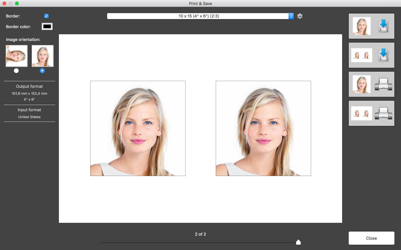 what format to print for passport photos on a mac