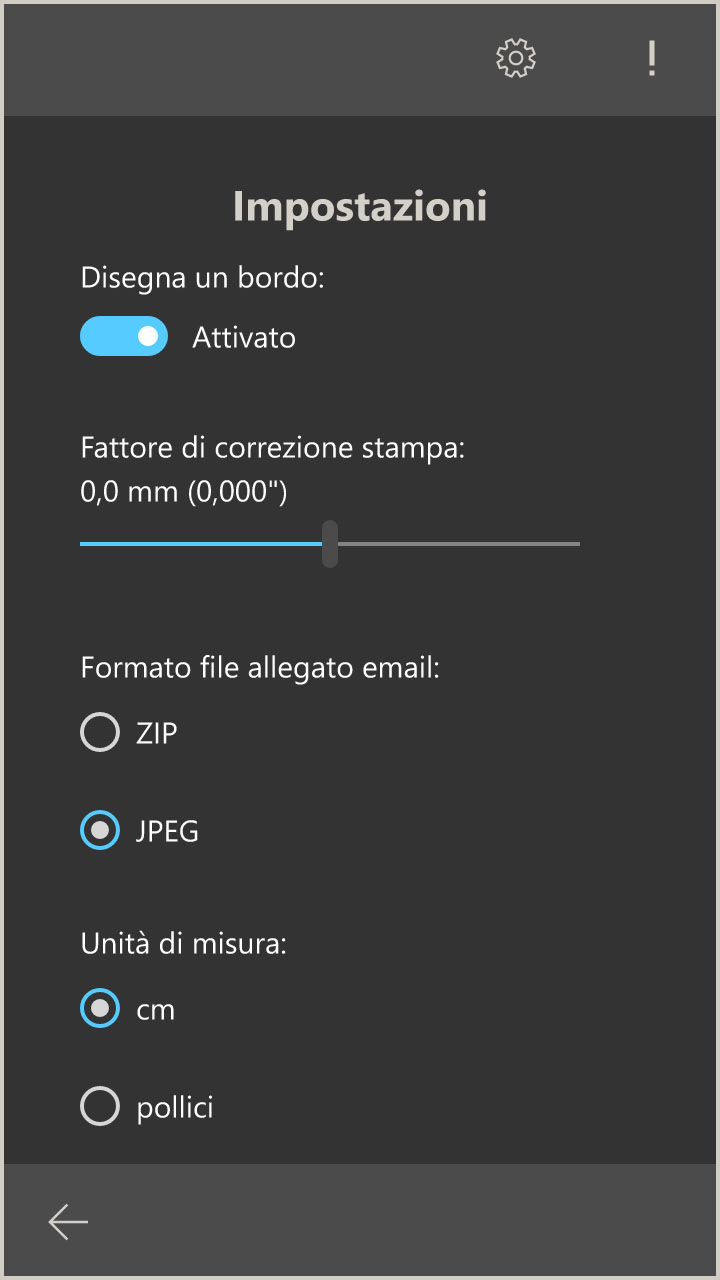 paramètres de l'application photo passeport (Windows 10 App)